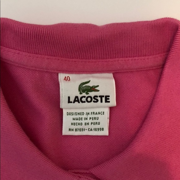 Lacoste short-sleeved pink polo - Picture 3 of 5